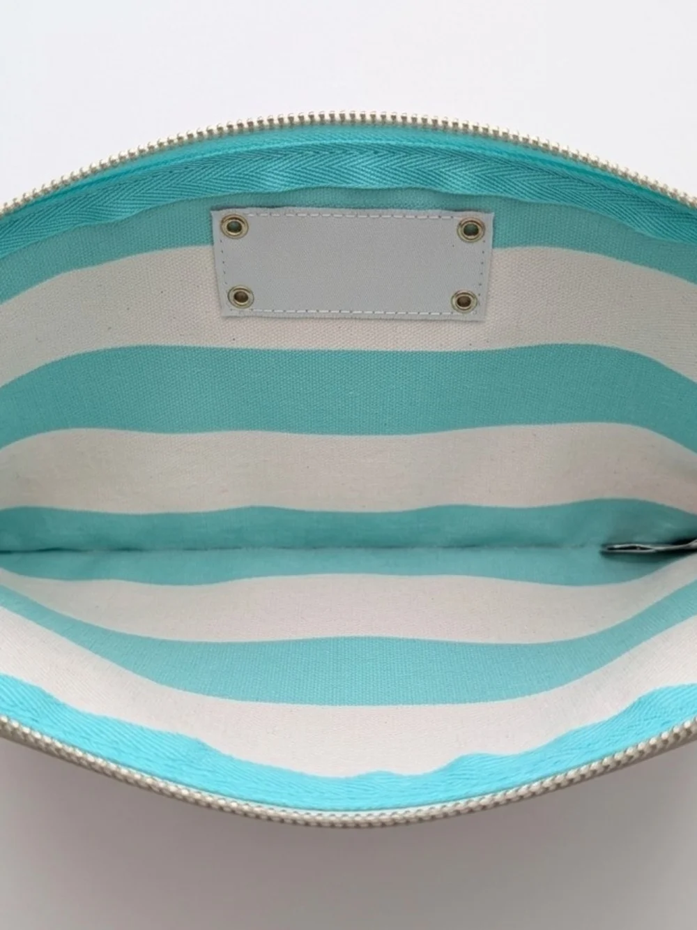 Victoria's Secret Turquoise & White Stripe Cosmetic Case NWT